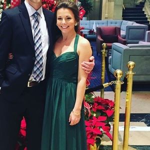 Hunter green bridesmaid dress